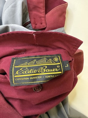 Vintage Eddie Bauer Bomber Jacket Size Large Red Reversible