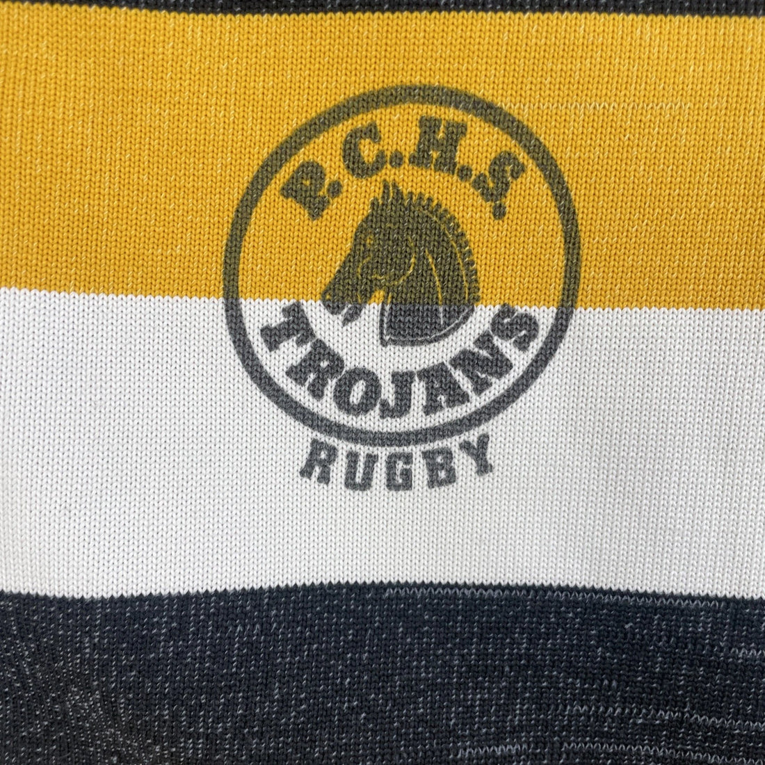Vintage PCHS Trojans Rugby Shirt Size Medium Striped