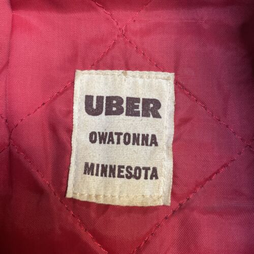 Vintage Uber Owatonna Minnesota Leather Coat Jacket Size Medium Brown