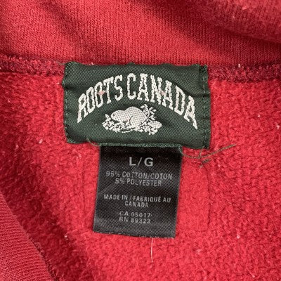 Vintage Roots Canada 1/4 Zip Pullover Sweatshirt Size Large Red