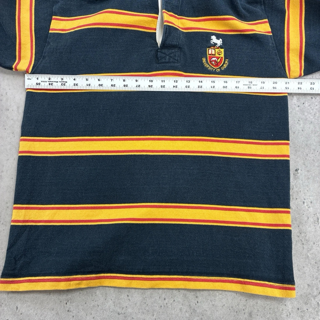 Vintage University Of Guelph Barbarian Hooded Rugby Shirt Size Medium
