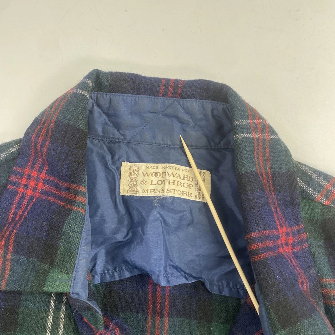 Vintage Woodward & Lothrop Wool Button Up Shirt Size Large Plaid