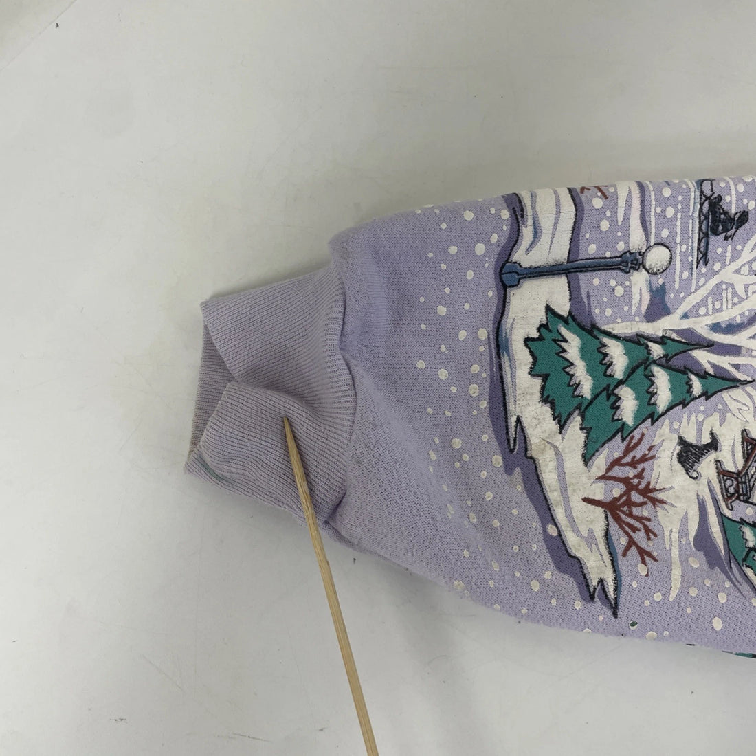 Vintage Winter Cabin Skate Crewneck Sweatshirt Medium Nature All Over Print