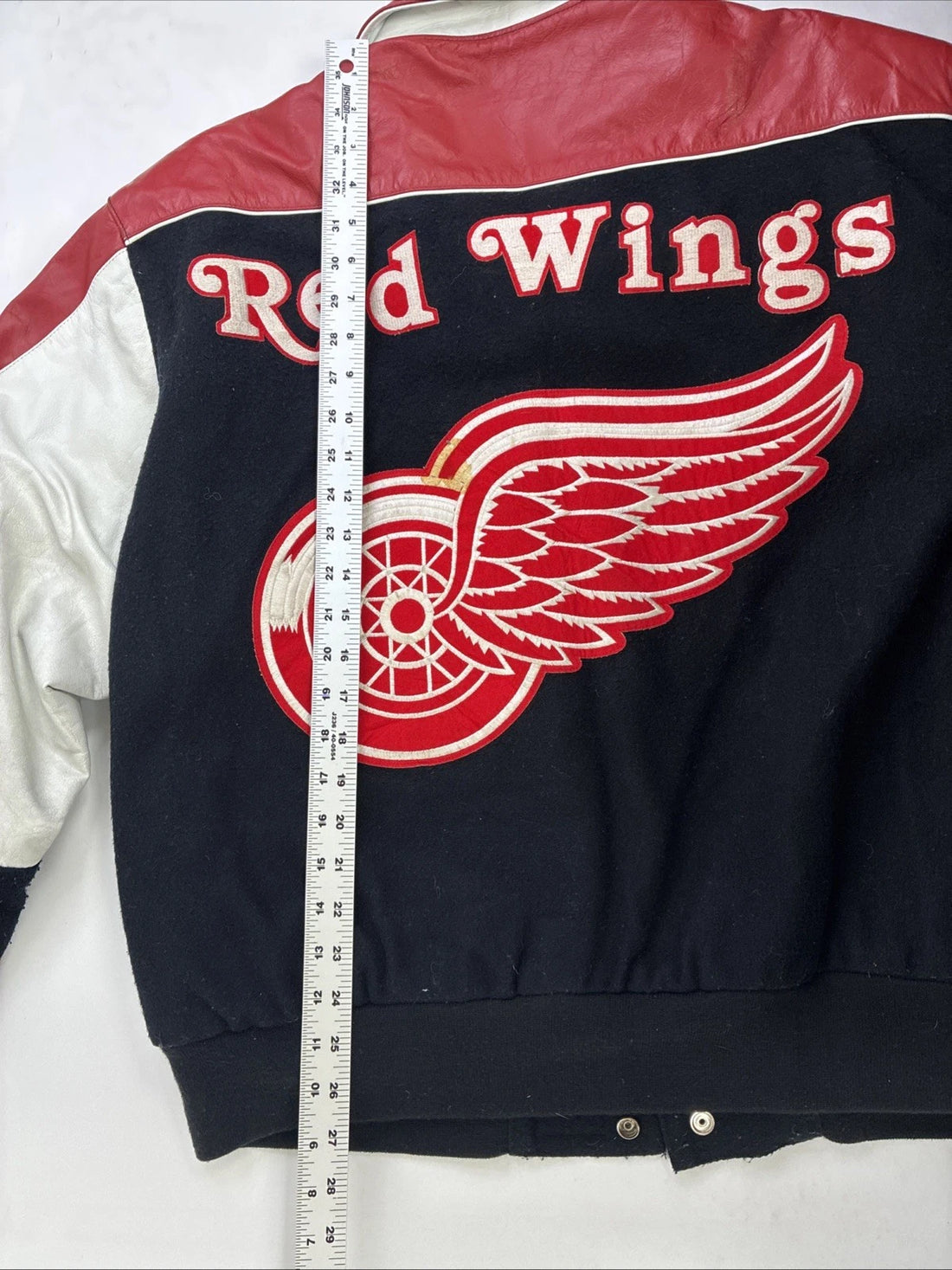 Vintage Detroit Red Wings JH Design Leather Wool Varsity Jacket Medium 90s NHL