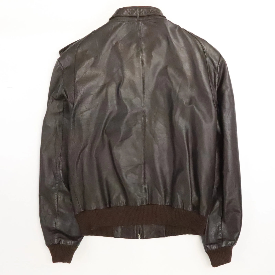 Vintage Members Only Leather Bomber Jacket Size 40 Brown