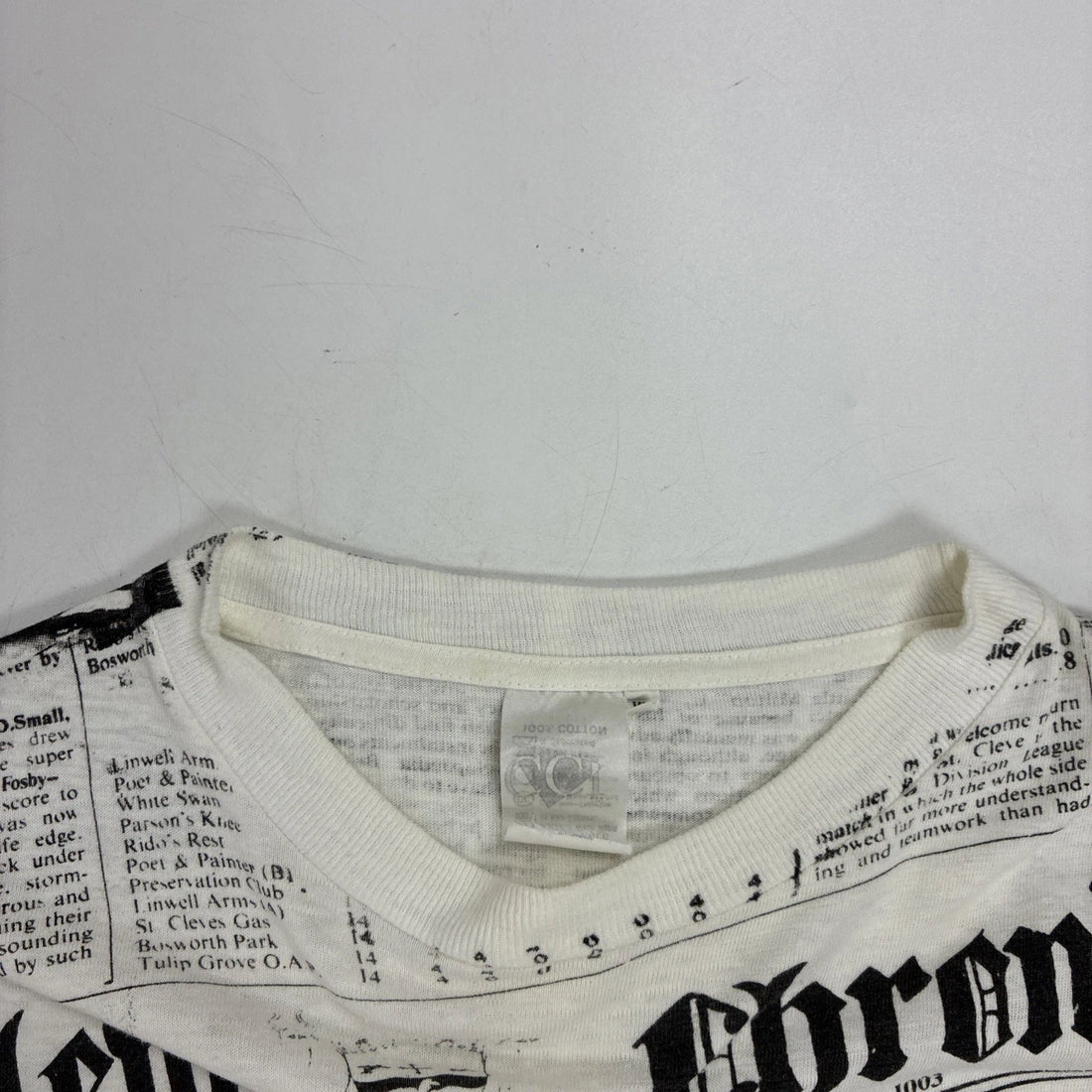 Vintage Jethro Tull Thick As A Brick Newspaper T-Shirt XL All Over Print 90s