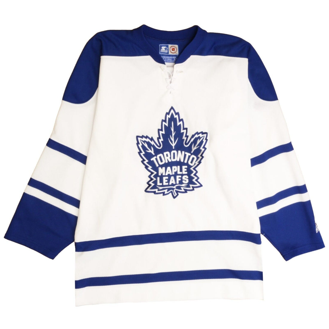 Vintage Toronto Maple Leafs Starter Hockey Jersey Size Large White Lace Up NHL