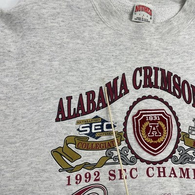 Vintage Alabama Crimson Tide Football Nutmeg Sweatshirt Large 1992 90s NCAA