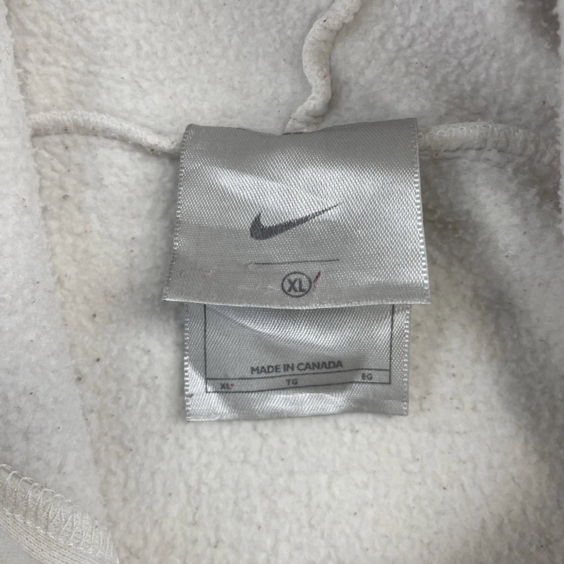Vintage Nike Middle Swoosh Sweatshirt Hoodie Size XL White