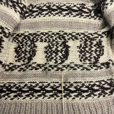Vintage Snowflake Wool Knit Cowichan Sweater Size Large