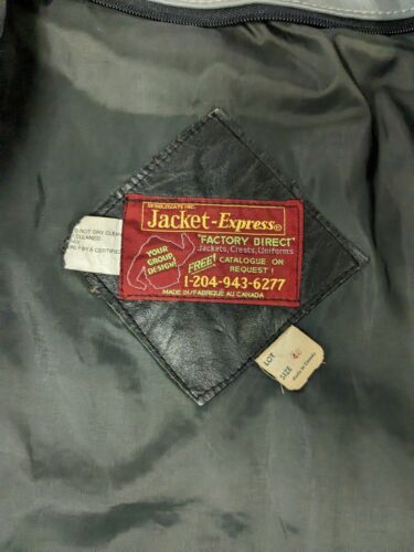 Vintage End Of Mission Germany Leather Jacket Size 42 Gray Tank