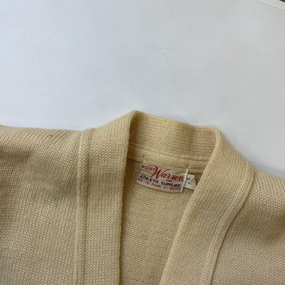 Vintage Bucky Warren Football Varsity Letterman Wool Cardigan Sweater Medium