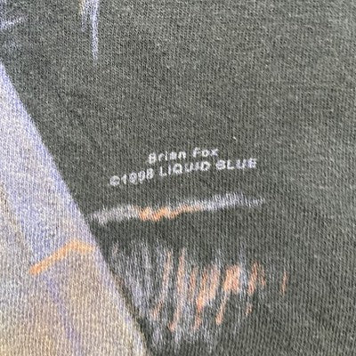 Vintage Native American Bear Liquid Blue T-Shirt Large All Over Print 1998 90s