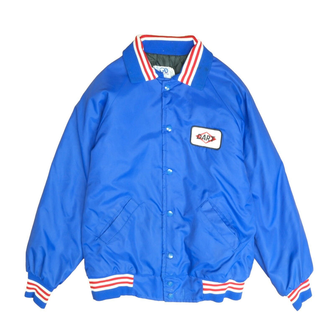 Vintage Dart Varsity Bomber Jacket Size Medium Blue