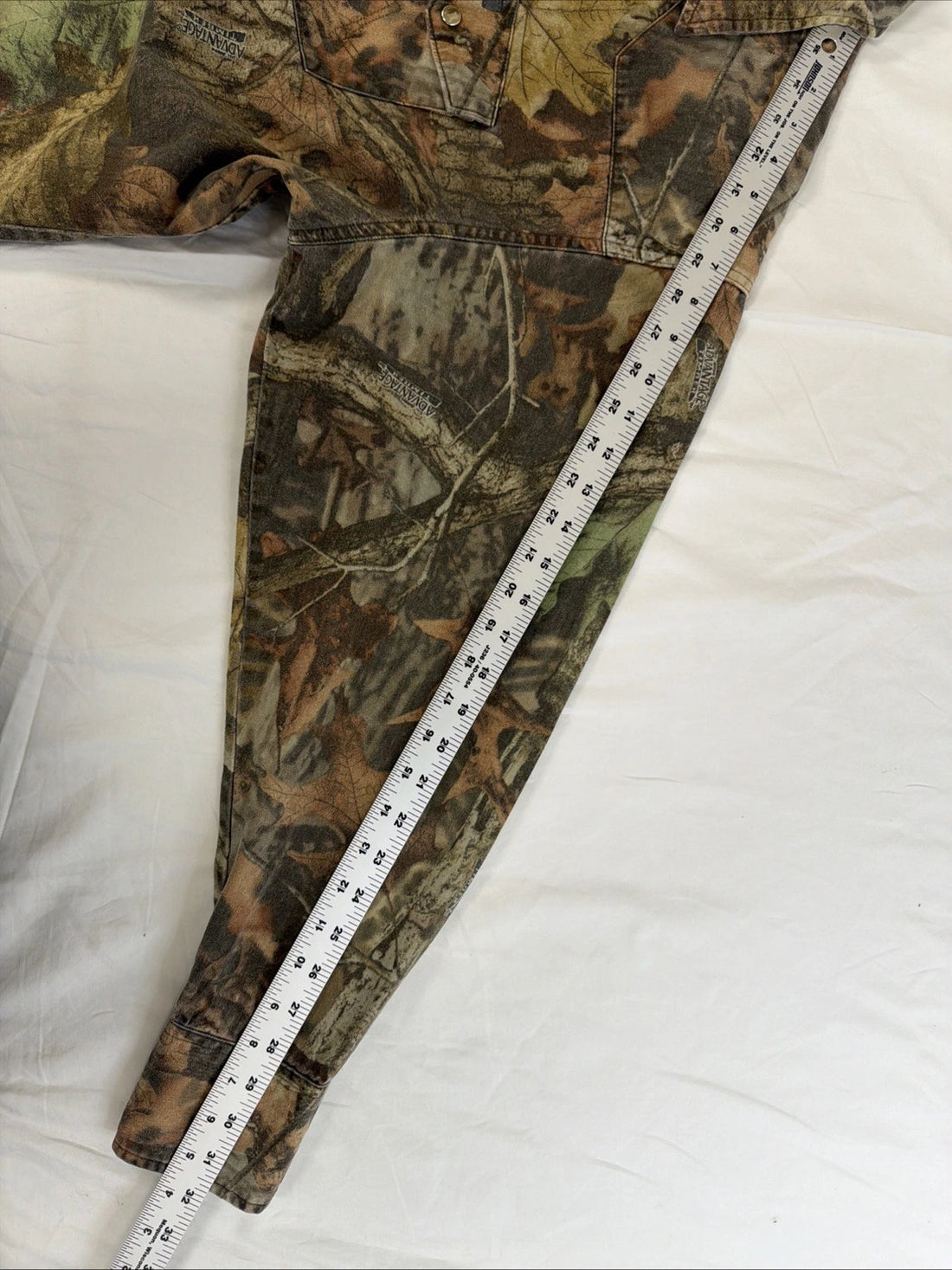 Vintage Wrangler Advantage Timber Camo Pearl Snap Shirt Size XL