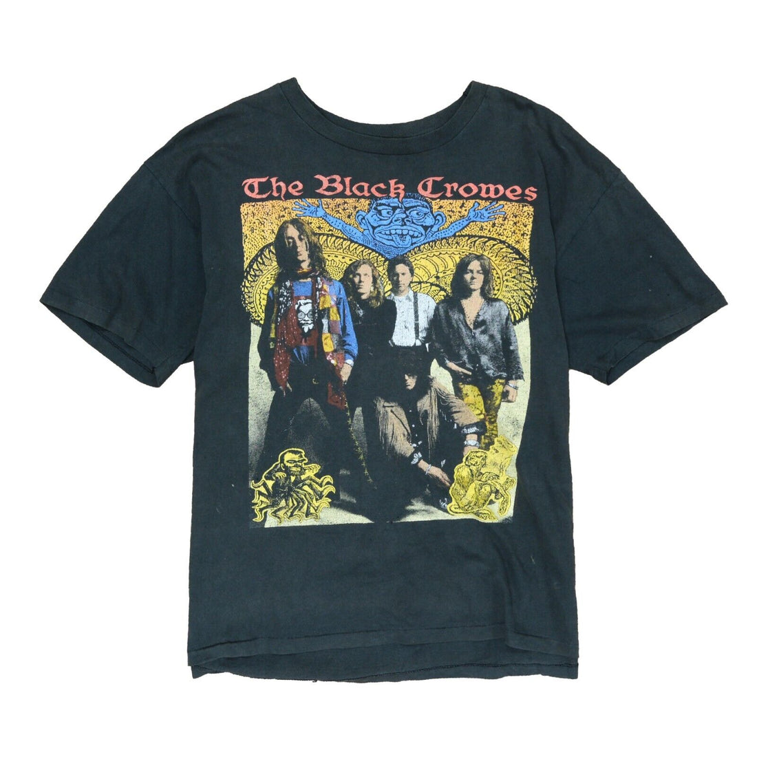 Vintage The Black Crowes T-Shirt Size XL Black Band Tee Single Stich 90s