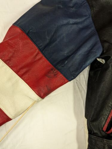 Vintage Pelle Cuir USA Leather Motorcycle Jacket Size Medium Black America
