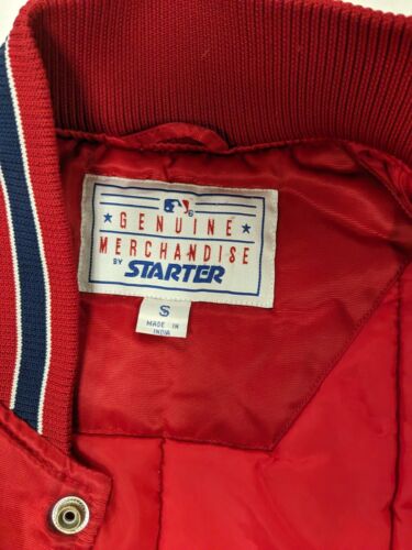 Vintage Boston Red Sox Starter Satin Bomber Jacket Size Small Red MLB