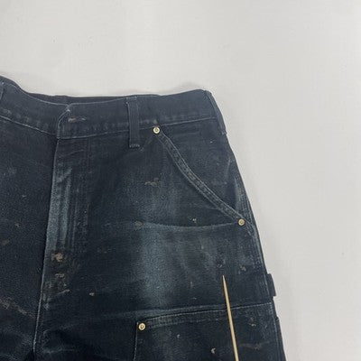 Carhartt Canvas Carpenter Double Knee Work Pants Size 32 X 32 Black Paint