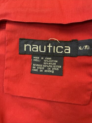 Vintage Nautica Bomber Jacket Size XL Red Fleece Reversible