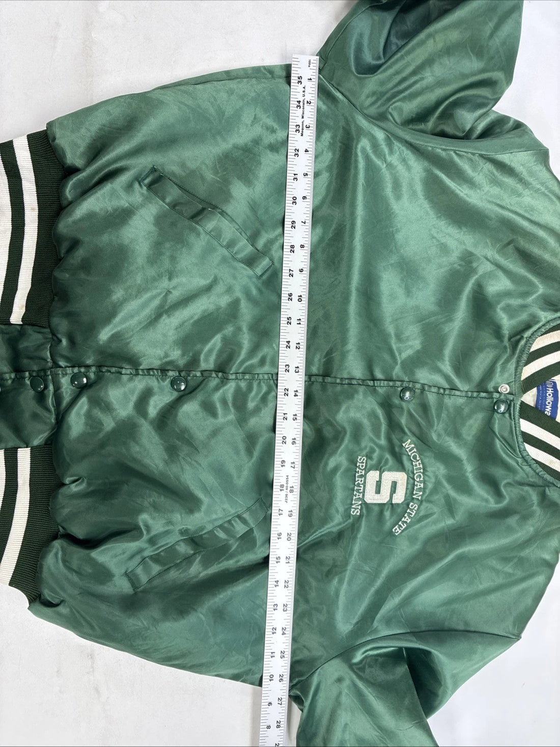 Vintage Michigan State Spartans Holloway Satin Bomber Jacket Size Medium NCAA