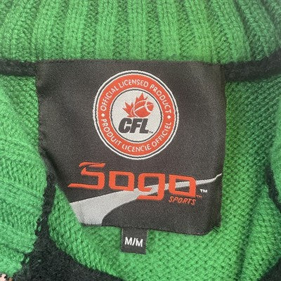 Saskatchewan Roughriders 1/4 Zip Pullover Sweater Size Medium CFL