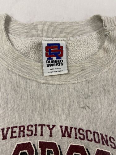 Vintage University Of Wisconsin La Crosse Basketball Sweatshirt XL Gray 90s NCAA