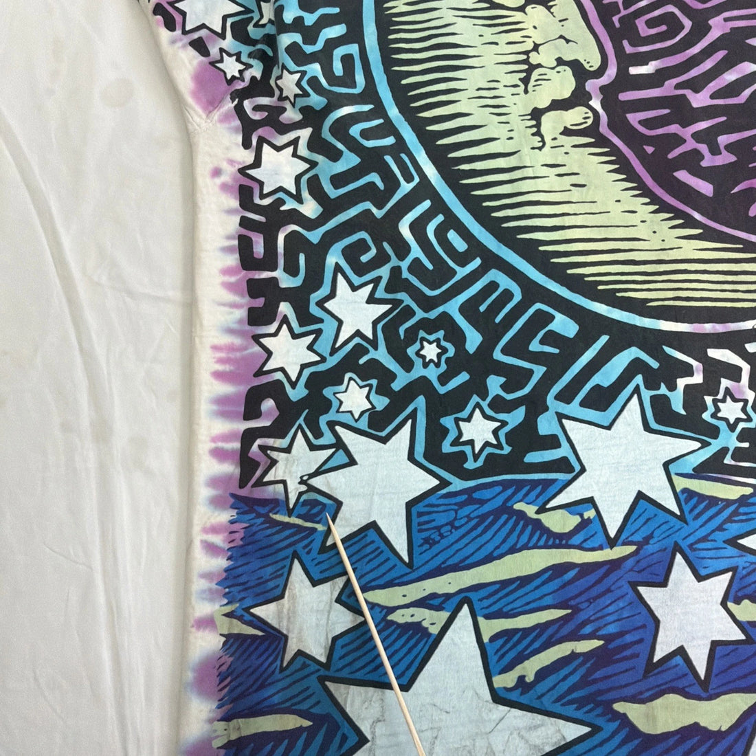 Vintage Sun Moon Tie Dye Liquid Blue T-Shirt Size 2XL Pinkerton