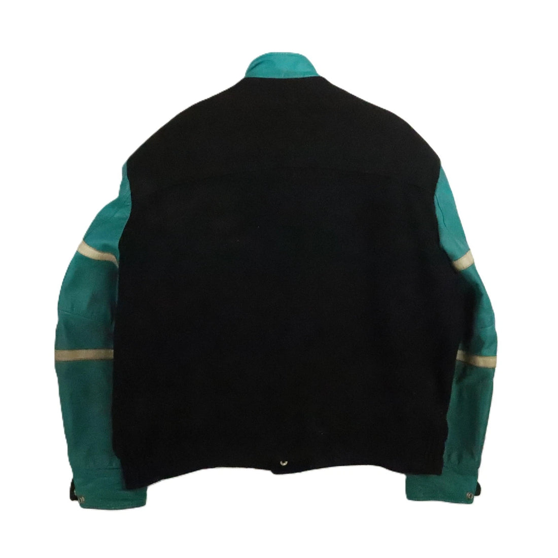Vintage Mooney Grenon Oilers Leather Wool Varsity Jacket Size 48