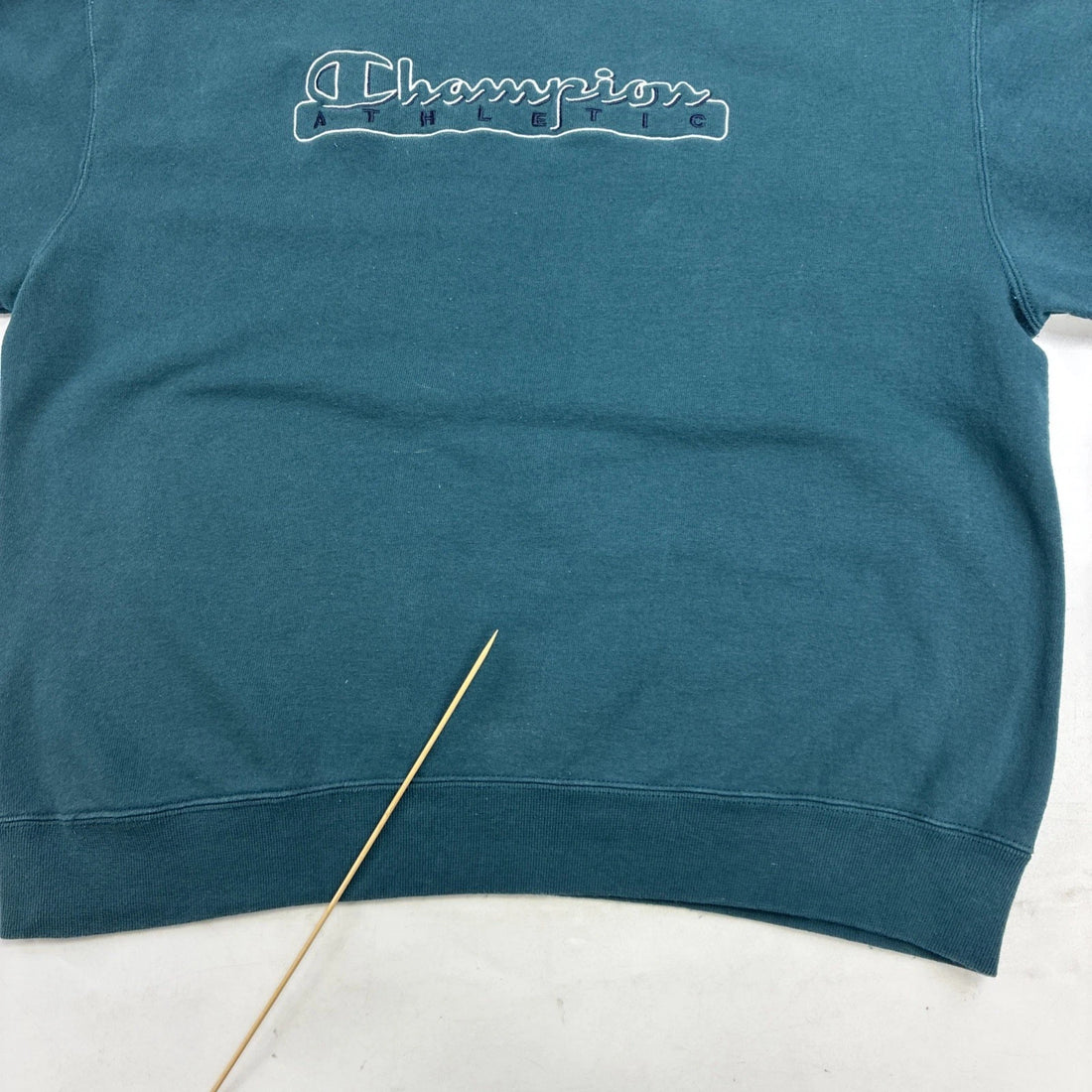Vintage Champion Athletic Spell Out Crewneck Sweatshirt Size Large Teal