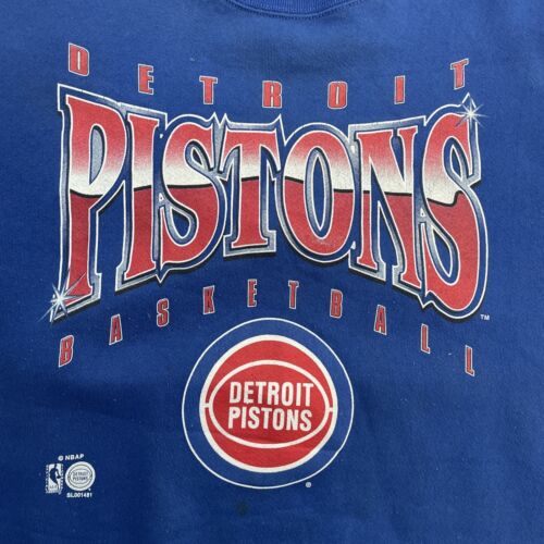 Vintage Detroit Pistons Basketball Crewneck Sweatshirt Size XL NBA