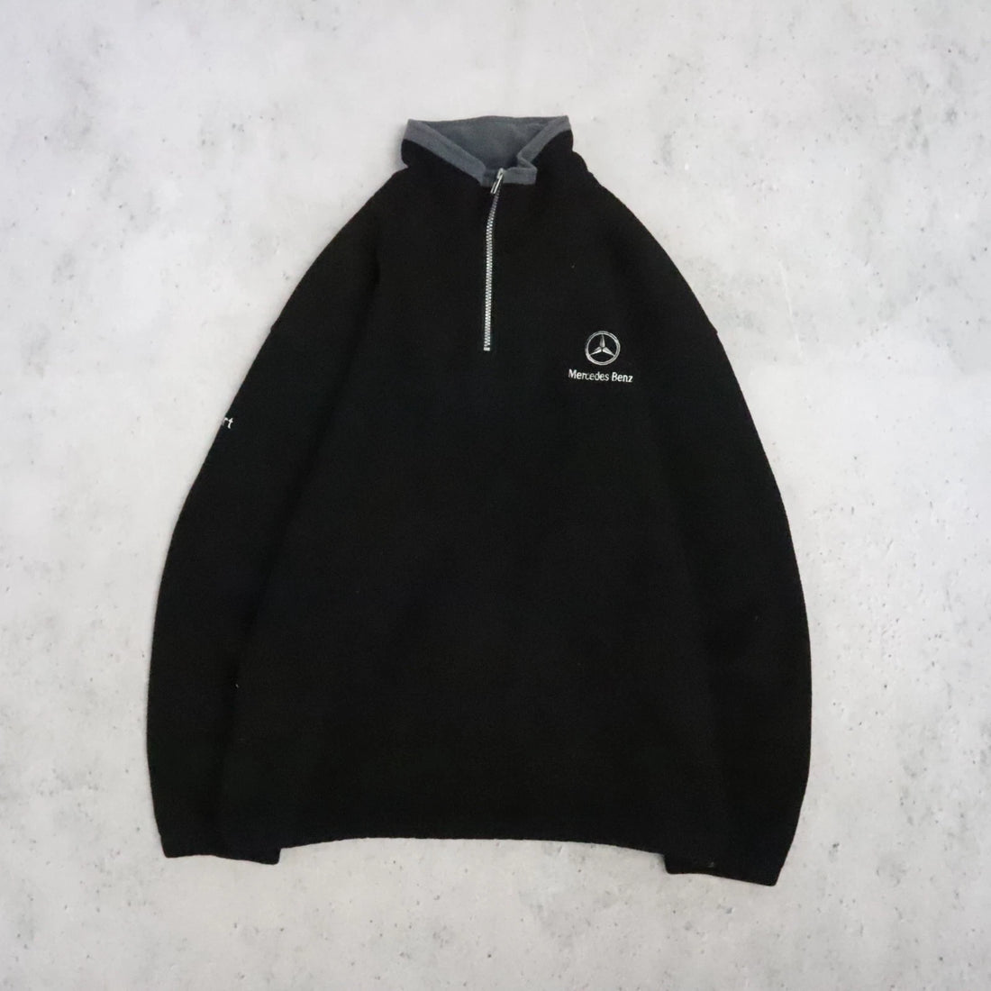 Vintage Mercedes Benz 1/4 Zip Pullover Fleece Jacket Size Large