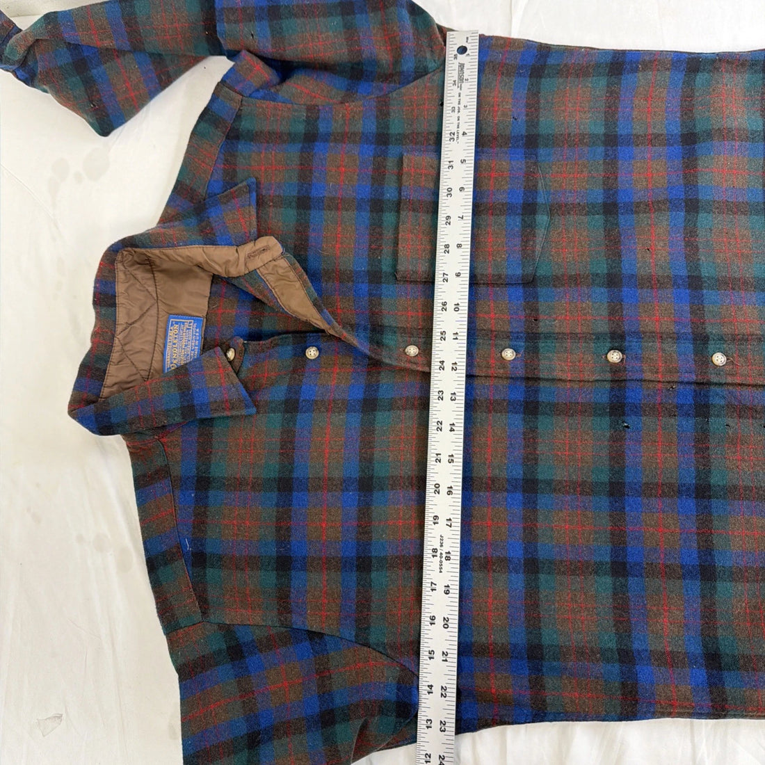 Vintage Pendleton Wool Lodge Button Up Shirt Size Large Plaid