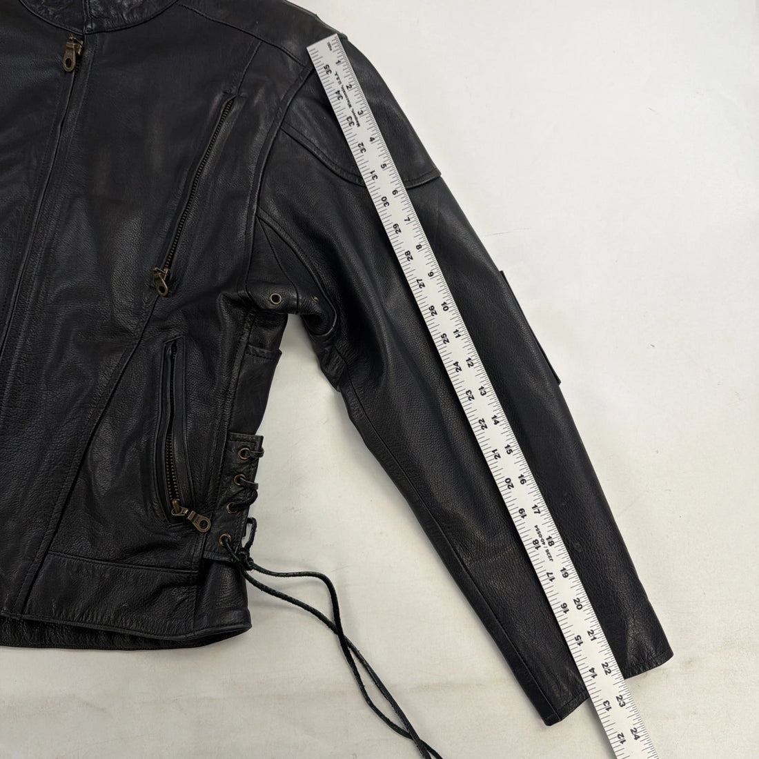 Leather Cafe Racer Motorcycle Jacket Womens Size Medium
