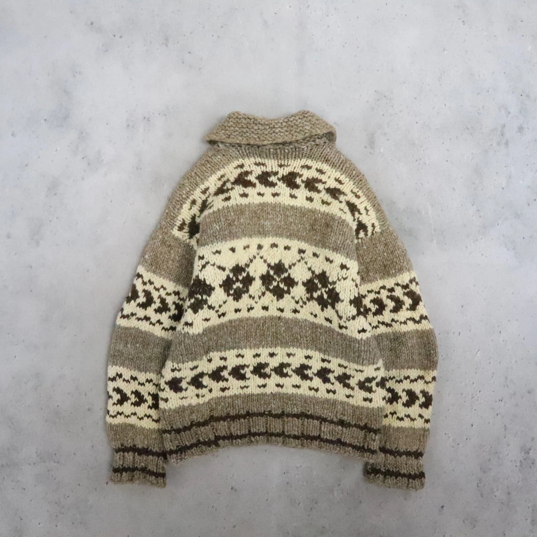 Wool Knit Cowichan Sweater Size Medium Vintage