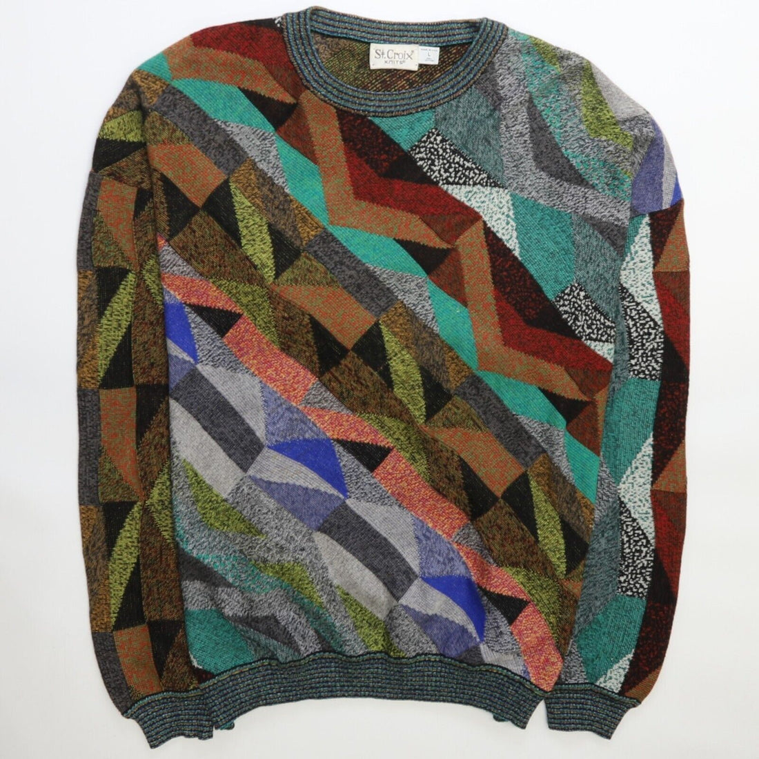 Vintage St. Croix Abstract Crewneck Sweater Size Large