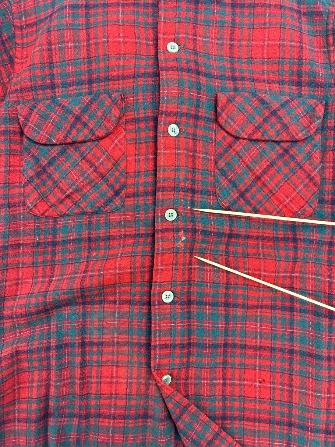 Vintage Pendleton Wool Board Button Up Shirt Size Medium Plaid