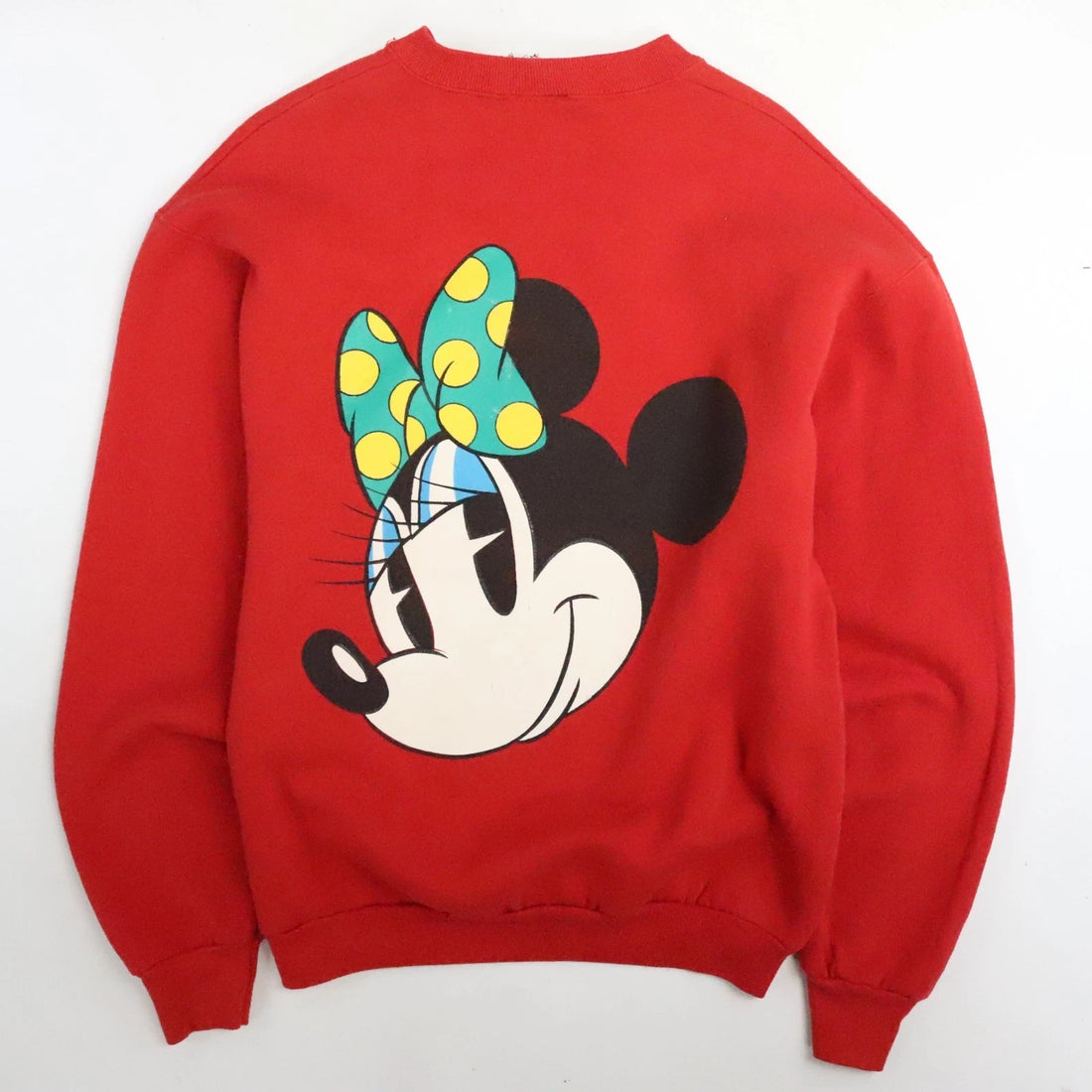 Vintage Mickey Mouse Disney Crewneck Sweatshirt Size Large Red Double Sided