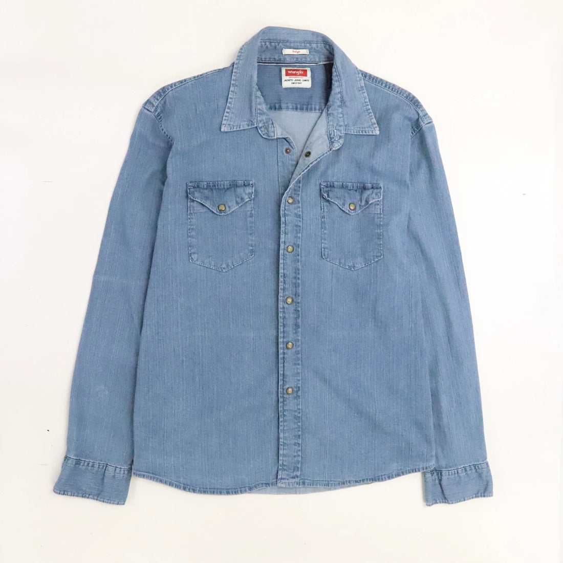 Wrangler Western Denim Pearl Snap Shirt Size XL