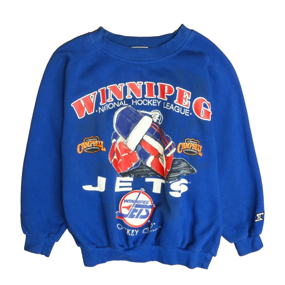 Vintage Winnipeg Jets Sweatshirt Crewneck Size Small Blue 1992 90s NFL