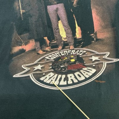 Vintage Confederate Railroad Tour T-Shirt Size XL Black Band Tee