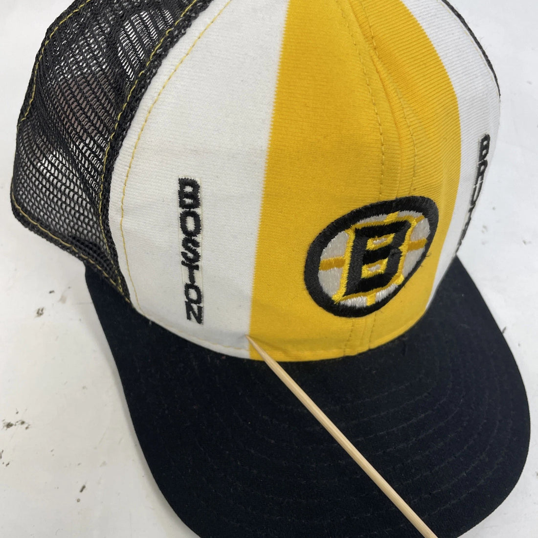 Vintage Boston Bruins Trucker Snapback Hat Cap Size Large 90s NHL