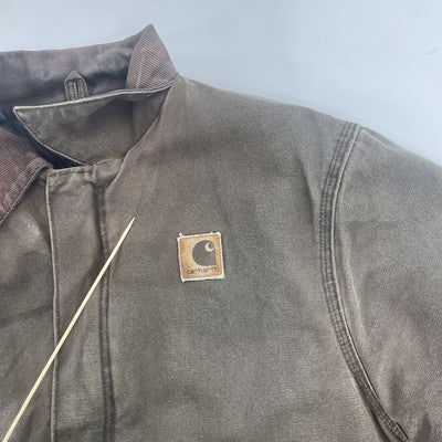 Vintage Carhartt Canvas Work Jacket Large Tall Brown J22
