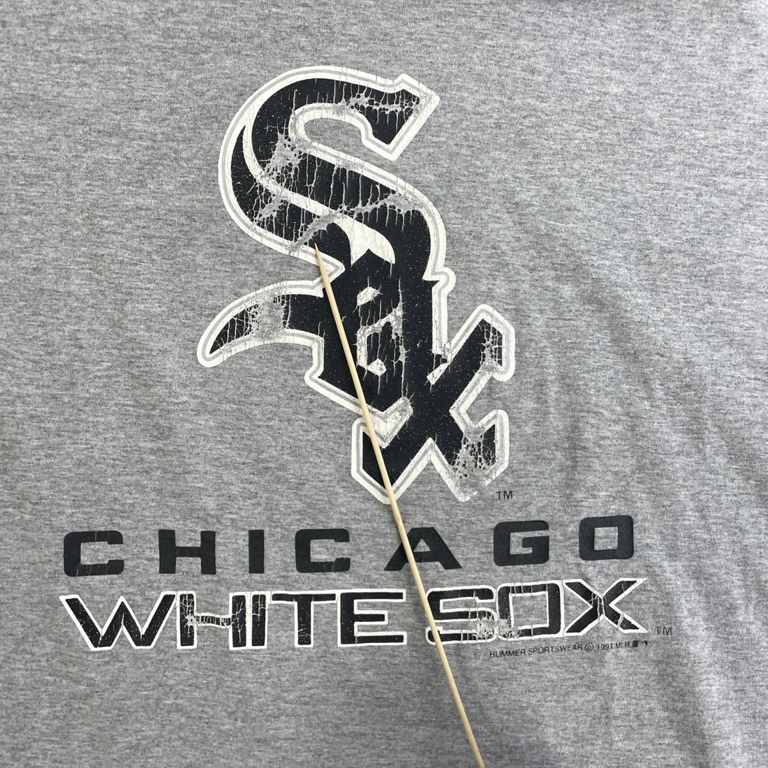 Vintage Chicago White Sox T-Shirt Size XL Double Sided Two Tone 1991 90s MLB