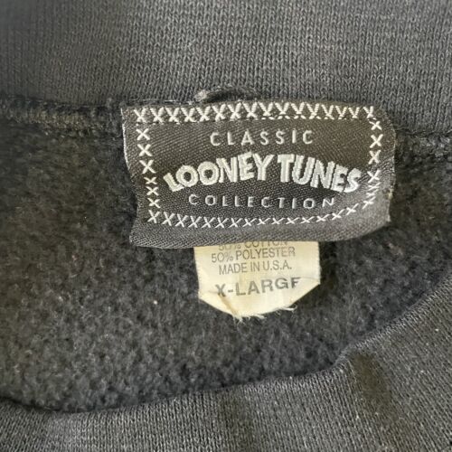 Vintage Tweety Bird Looney Tunes Sweatshirt Crewneck Size XL Black Cartoon