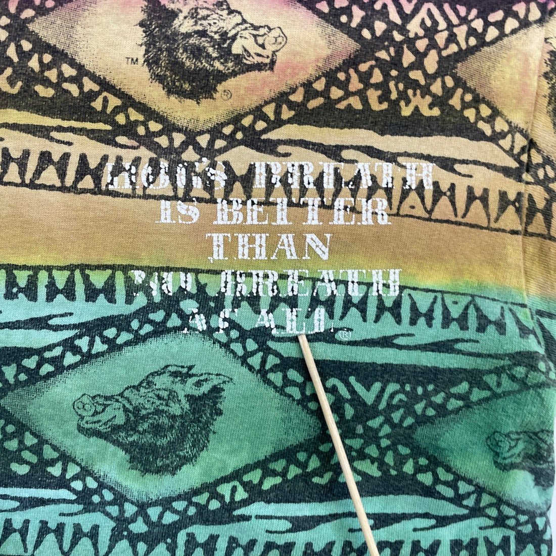 Vintage Hog's Breath Saloon Western Tie Dye T-Shirt Large All Over Print 90s