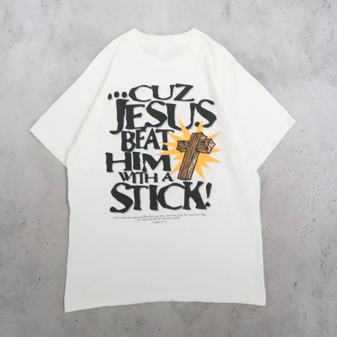 Vintage Satan Is Ugly As Sin Cuz Jesus Beat Him With A Stick T-Shirt Size Large
