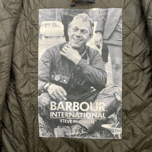 Vintage Barbour Steve McQueen Merchant Waxed Bomber Jacket Size Large