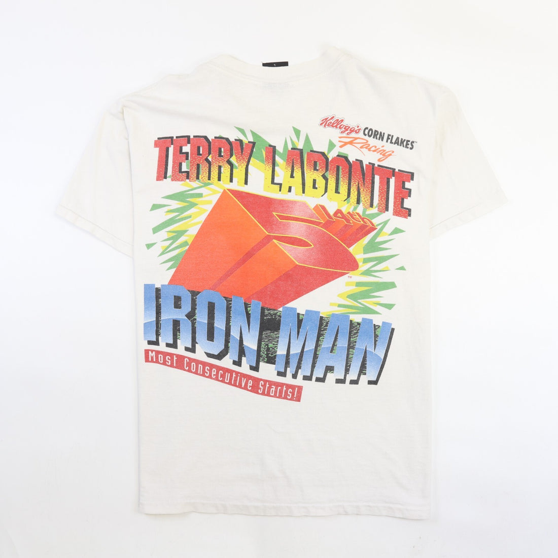 Vintage Terry LaBonte Iron Man Racing T-Shirt Size Large 1996 90s