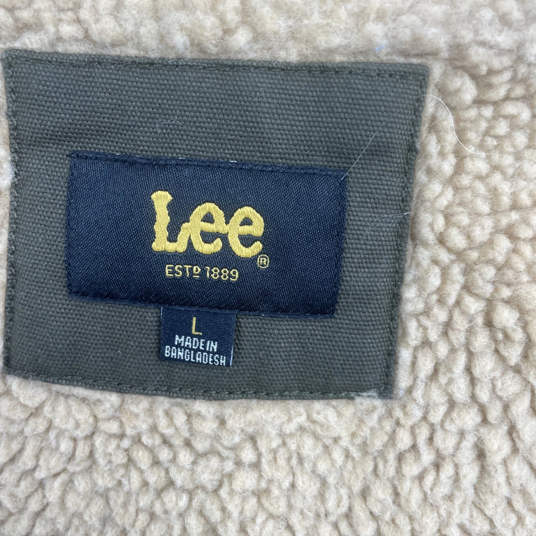 Lee Work Vest Jacket Size Large Green Sherpa Lined